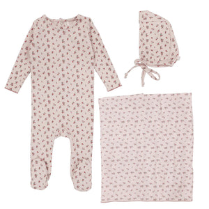 Vintage floral layette set - Pink