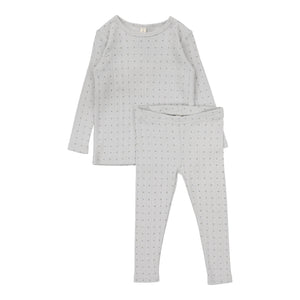 Linear print long sleeve set - light blue