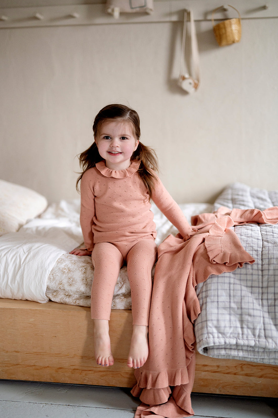 Mahongany rose pointelle knit 2 pc set