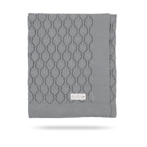 Slate chunky pointelle blanket