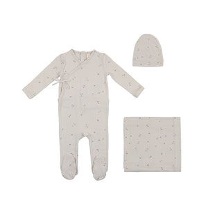 Clover printed wrapover layette set
