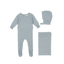 Load image into Gallery viewer, Knit pointelle collection - Fog layette set
