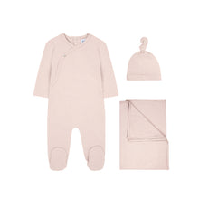 Load image into Gallery viewer, Pink pointelle button layette set
