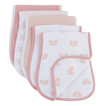 Load image into Gallery viewer, 5-pack rainbow reversible burp cloths - Pinks

