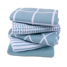 Load image into Gallery viewer, 5-pack reversible burp cloths - Teal
