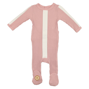 Pale mauve classic strip footie