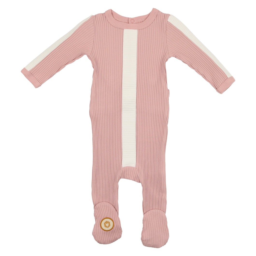 Pale mauve classic strip footie