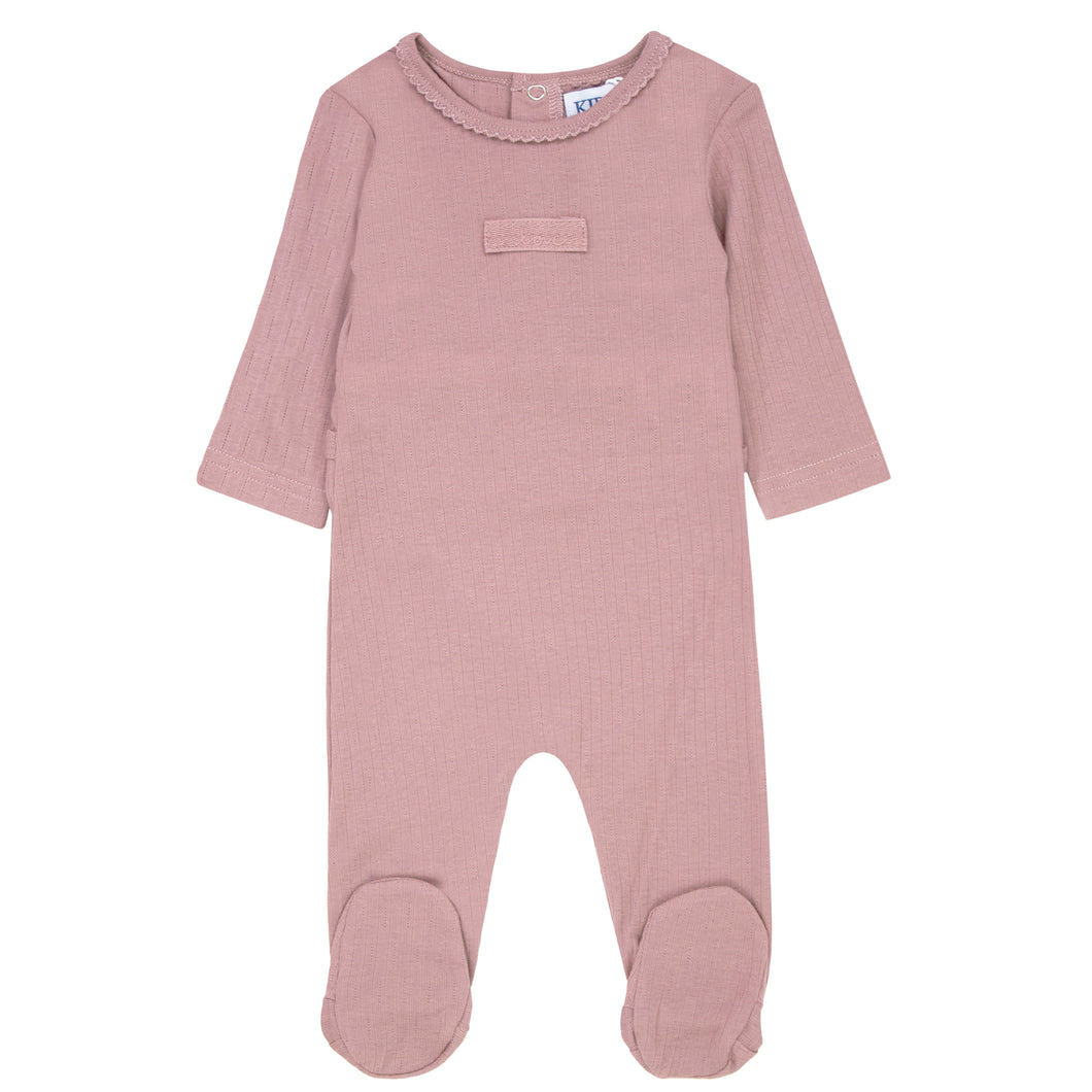 Mauve twill tape footie