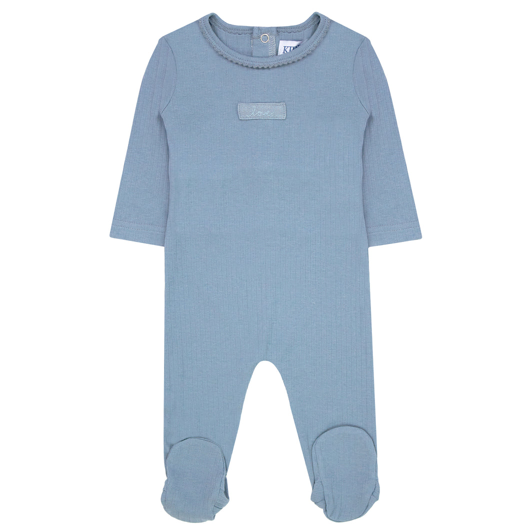 Sage twill tape footie and hat