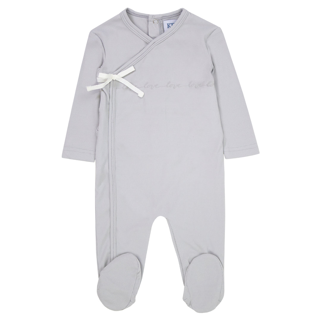 Blue love wrap footie
