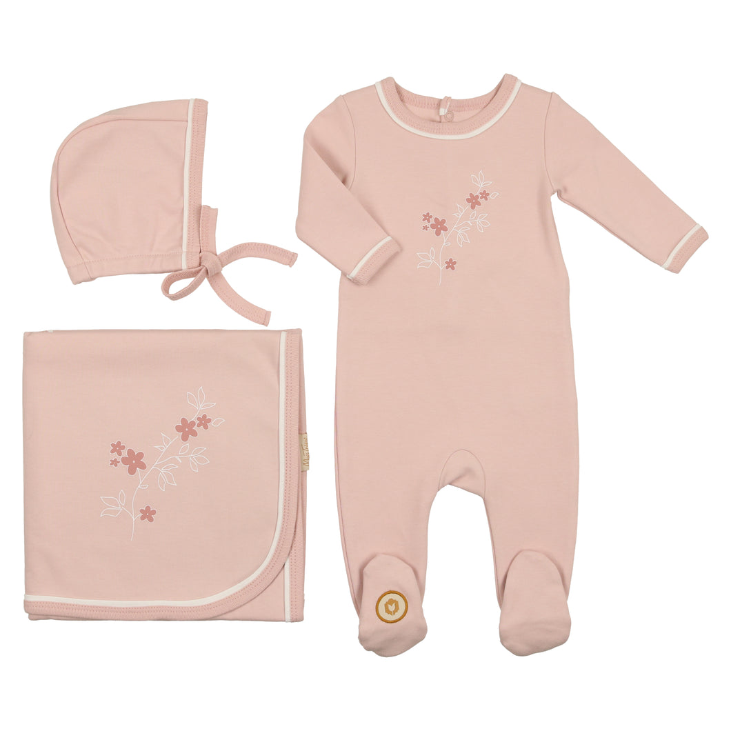 Light rose dainty petals layette set