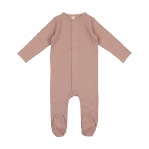 Mauve dotted pointelle layette set