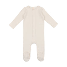 Load image into Gallery viewer, Vanilla dotted pointelle footie and bonnet
