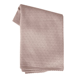 Mauve cross stitch knit 4 pc layette set