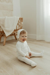 Ivory classic ribbed layette set