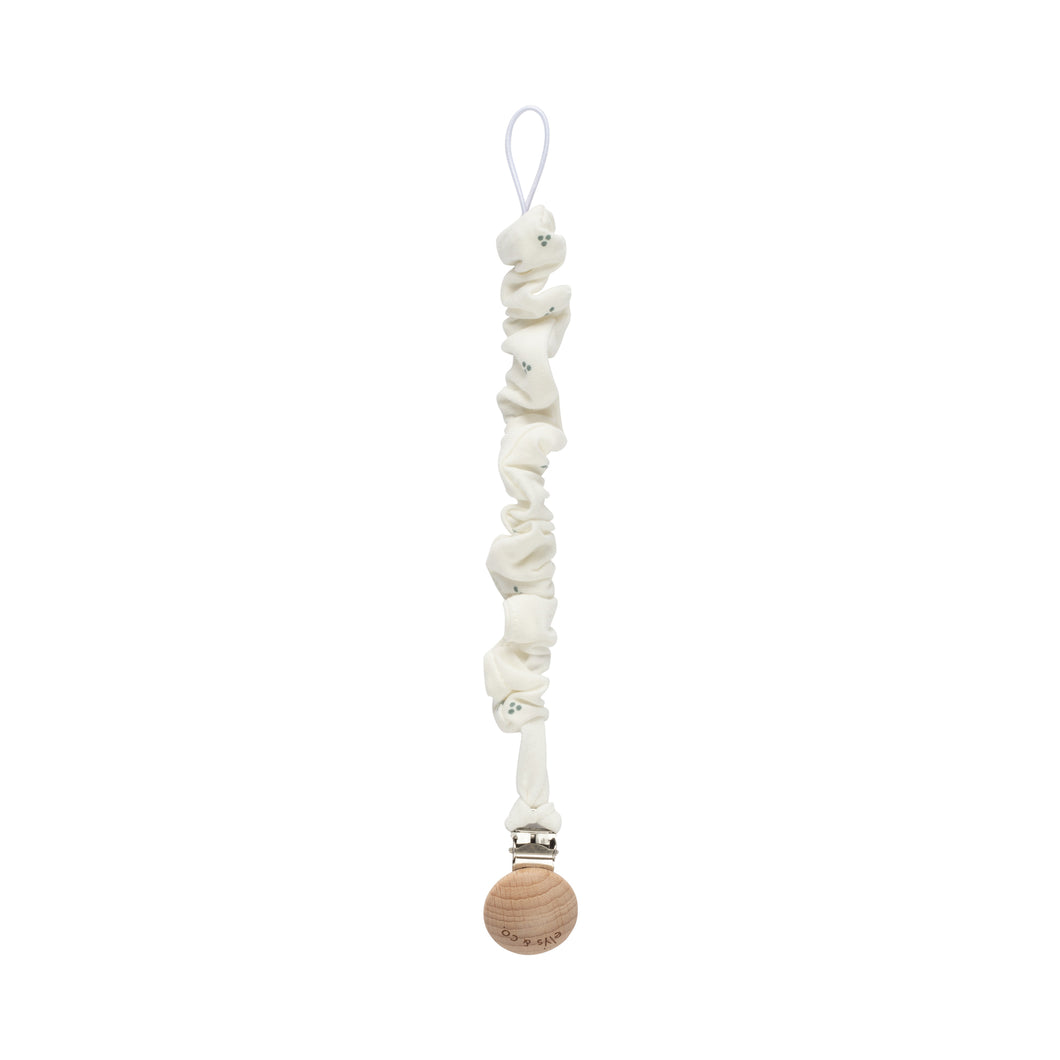 White cluster dot paci clip