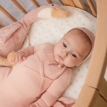 Load image into Gallery viewer, Juliette - tea rose knit footie with bonnet
