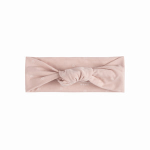 Pink floral pin dot knot headband