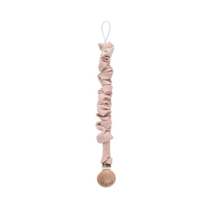 White/pink floral pin dot paci clip