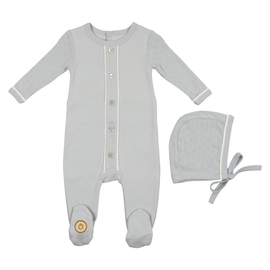 Linear pointelle gift set - blue dawn