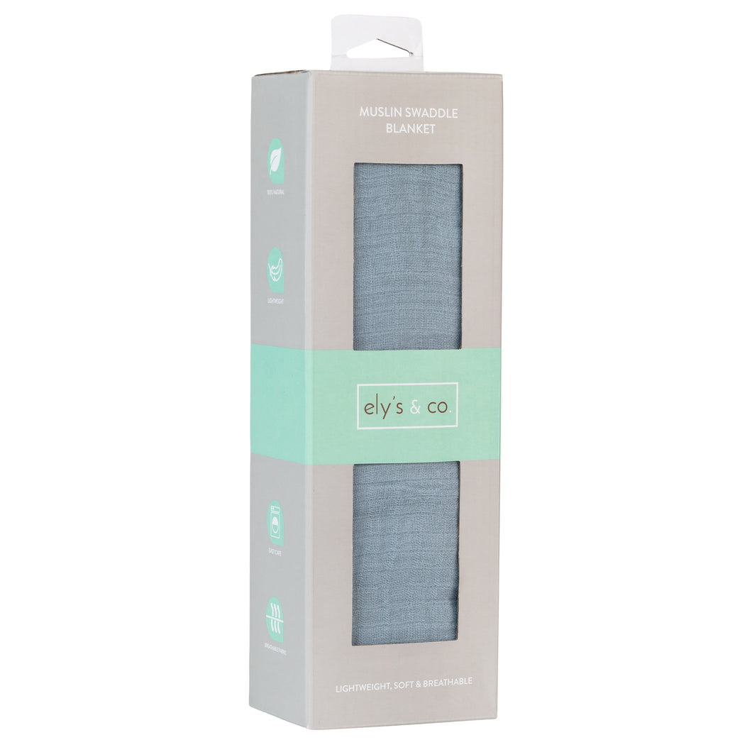 Single Pack Muslin Swaddle - ocean blue