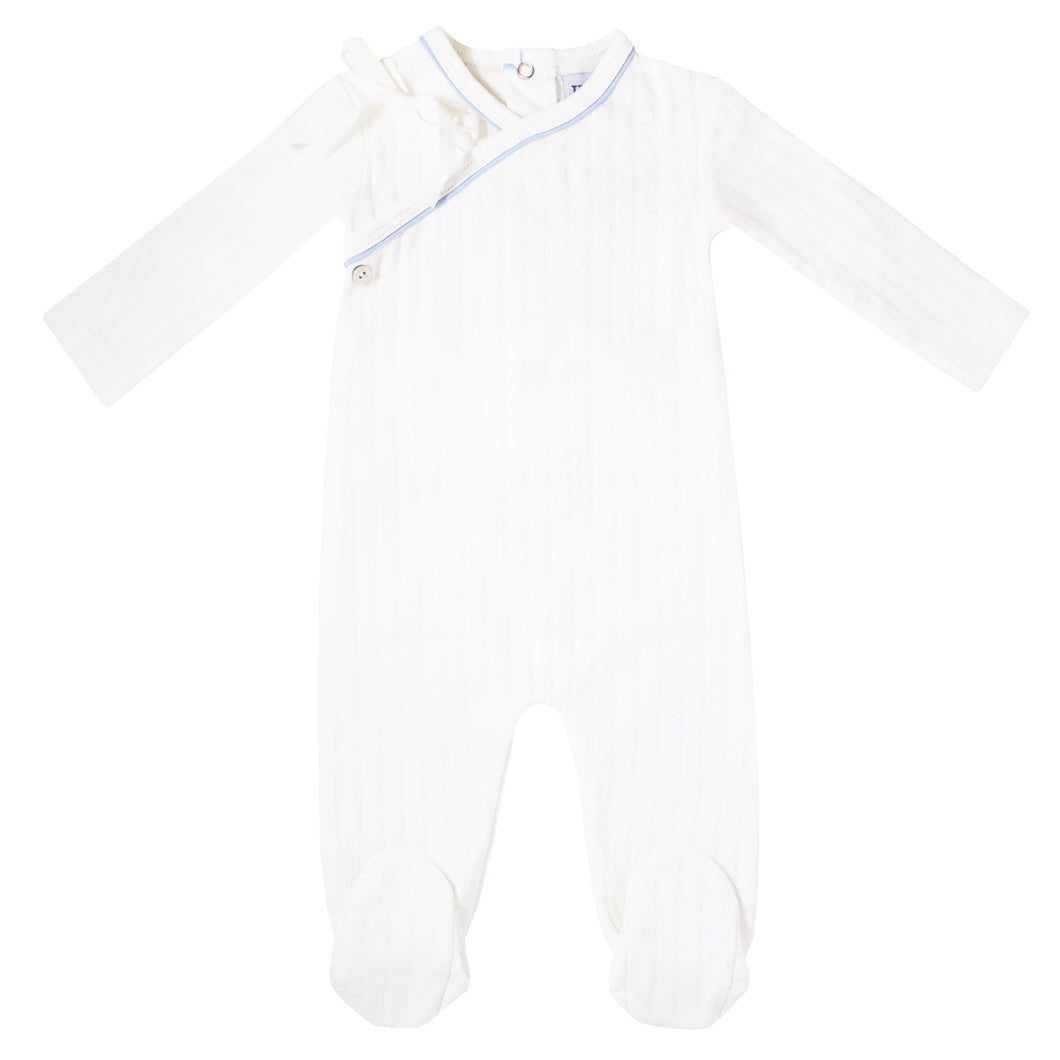 Blue quilted bebe romper