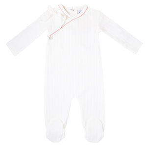 Pink quilted bebe footie and bonnet