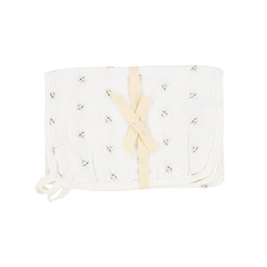Ivory girls print burp cloth