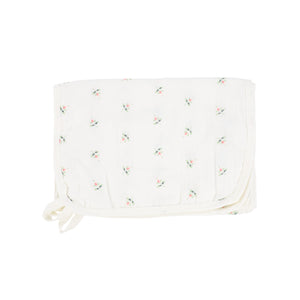 Ivory girls print burp cloth