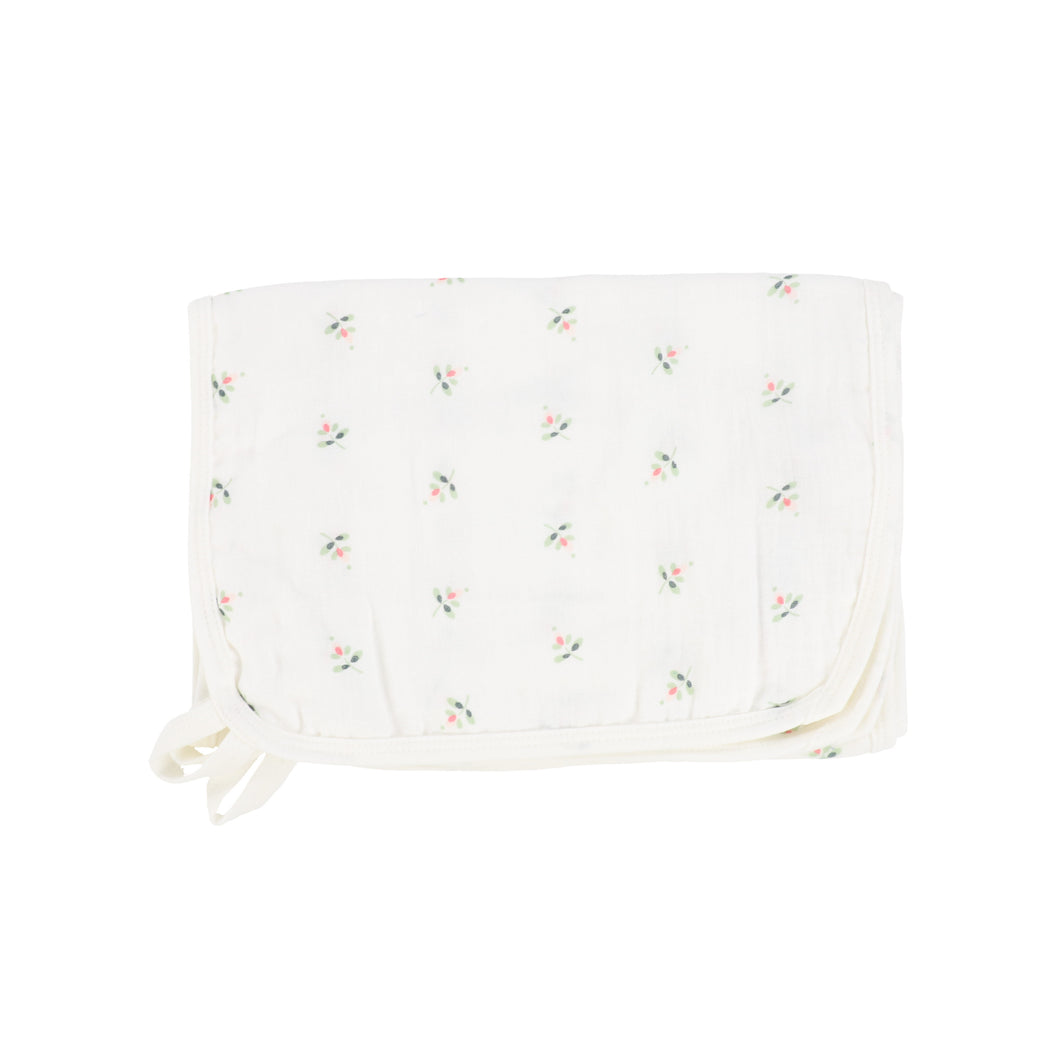 Ivory girls print burp cloth