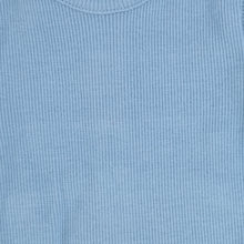 Load image into Gallery viewer, Mid blue classic ribbed footie with bonnet
