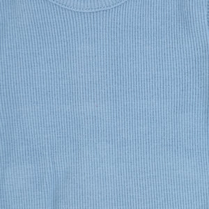Mid blue classic ribbed footie with bonnet