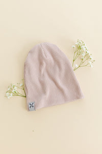 Blush thick ribbed knit beanie