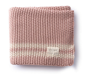 Domani pink shell striped baby blanket