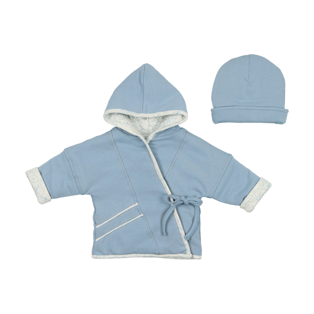 Kimono hooded jacket and hat - Ashley blue