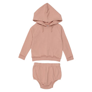French terry girls short set - pink