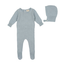 Load image into Gallery viewer, Knit pointelle collection - Fog layette set
