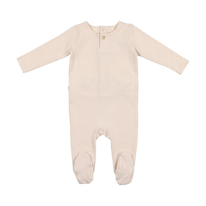 Natural signature solid footie and beanie