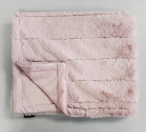 Mauve fluffy stripes super soft cozy blanket