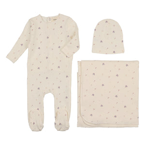 Color printed rainbow layette set