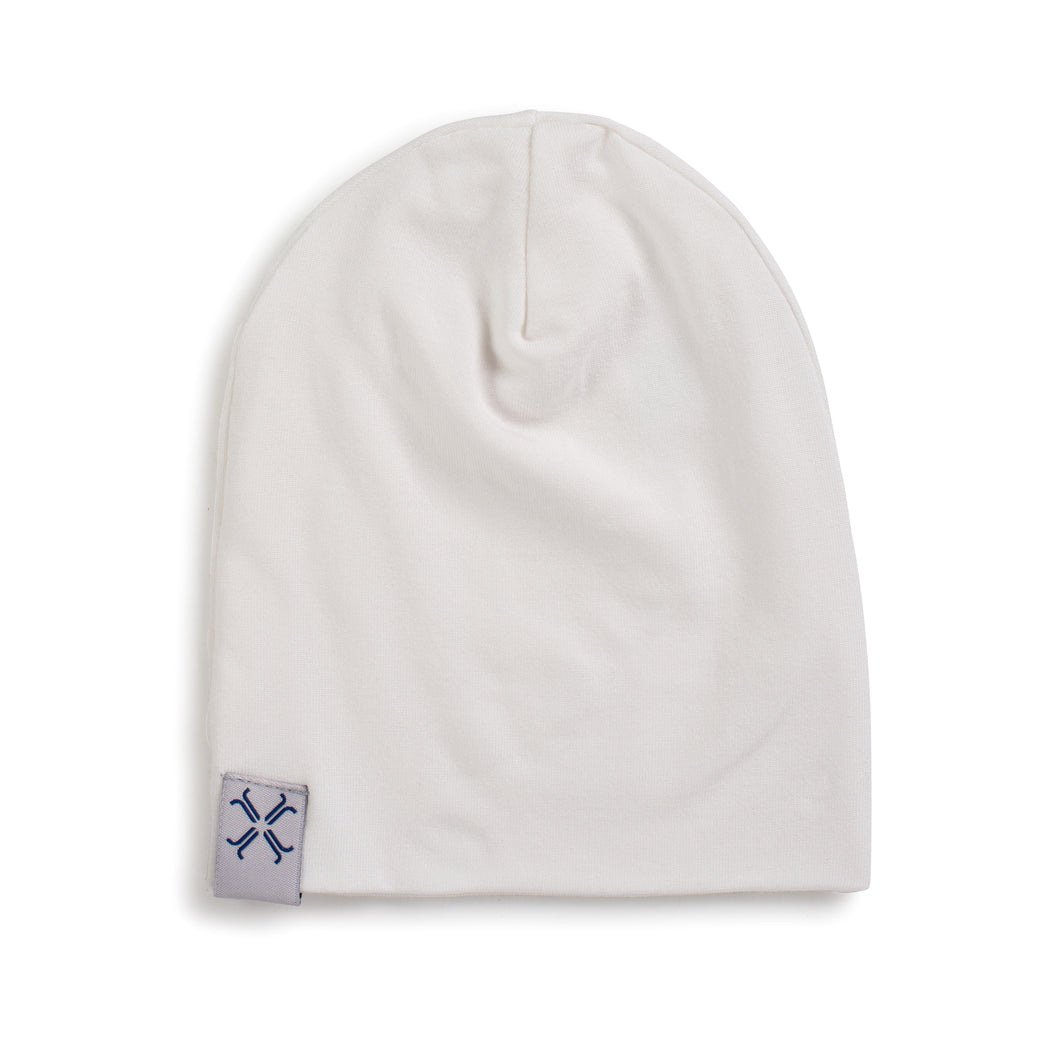 Natural White cotton beanie