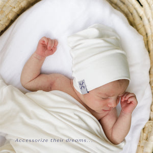 Natural White cotton beanie