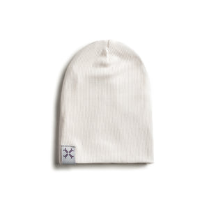 Natural white ribbed beanie
