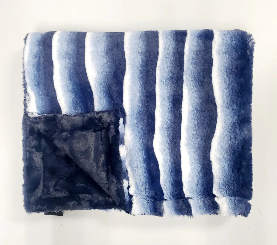 Plush waves navy super soft cozy blanket
